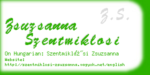 zsuzsanna szentmiklosi business card